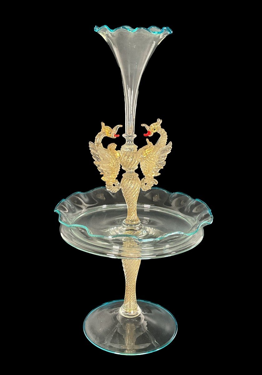 Blown Glass Stand, Murano, Mid-20th Century