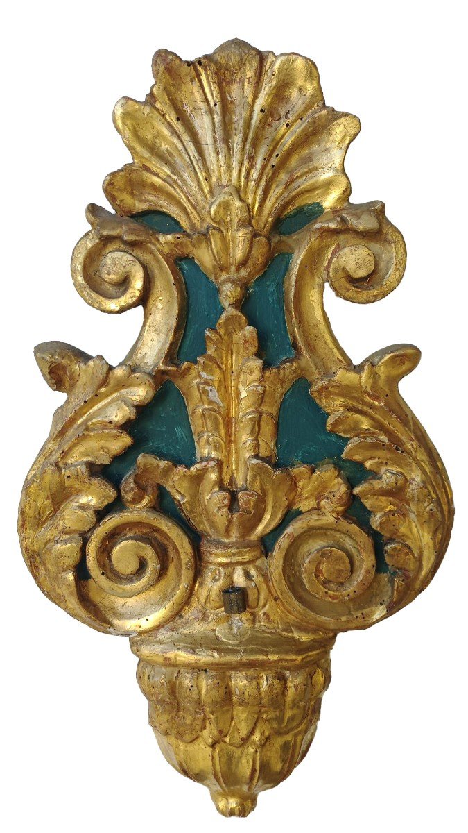 Paire d'Appliques En Bois Doré Et Laqué, XVIIIe Siècle-photo-3