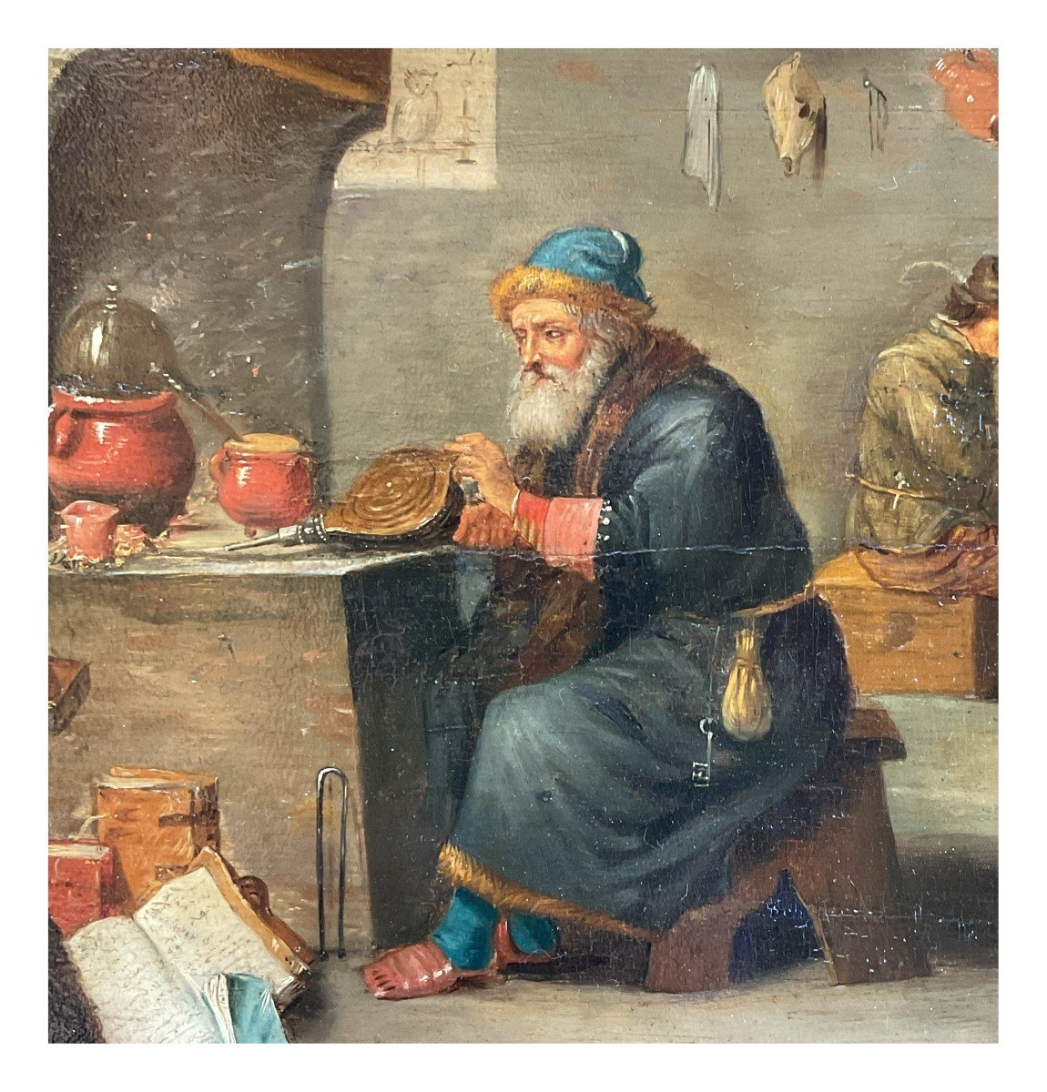 David Teniers The Younger (att.) -  The Alchemist - Oil On Panel-photo-4