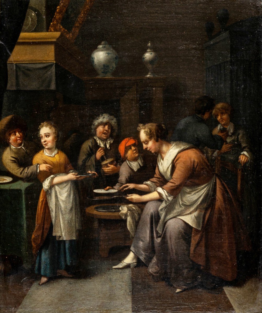 Jan Steen (disciple De), Scène d'Intérieur-photo-2