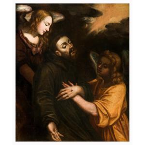 Guglielmo Caccia, Dit Moncalvo (att.), Saint François Soutenu Par Des Anges