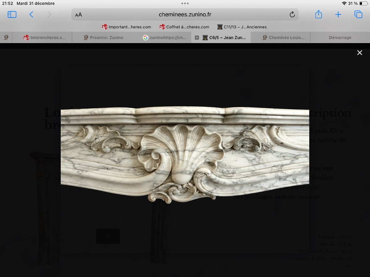 Louis XV Fireplace In Calacatta Marble-photo-4