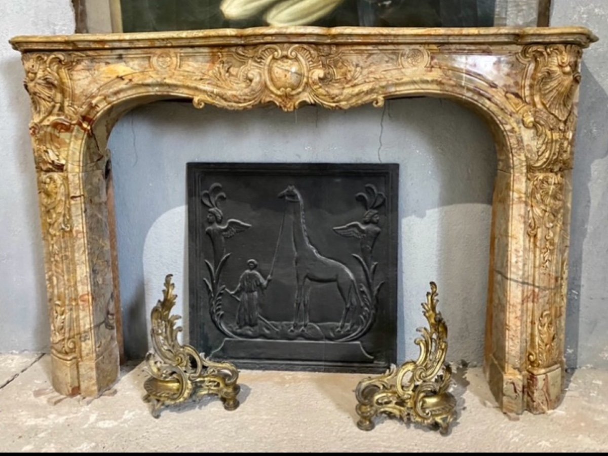 Regence Fireplace In Sarrancolin Marble