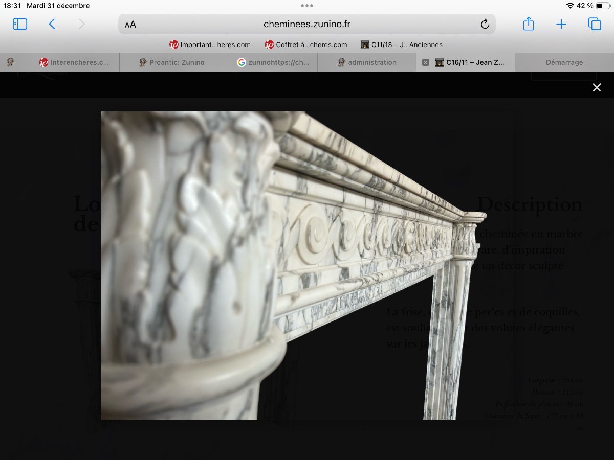  Louis XVI Style Fireplace Calacatta Carrara Marble-photo-3