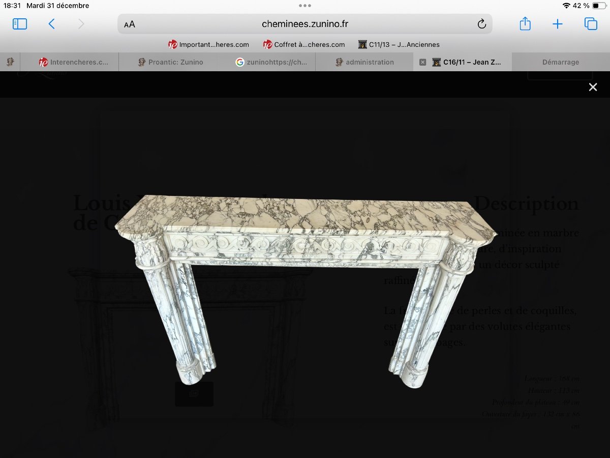  Louis XVI Style Fireplace Calacatta Carrara Marble-photo-4