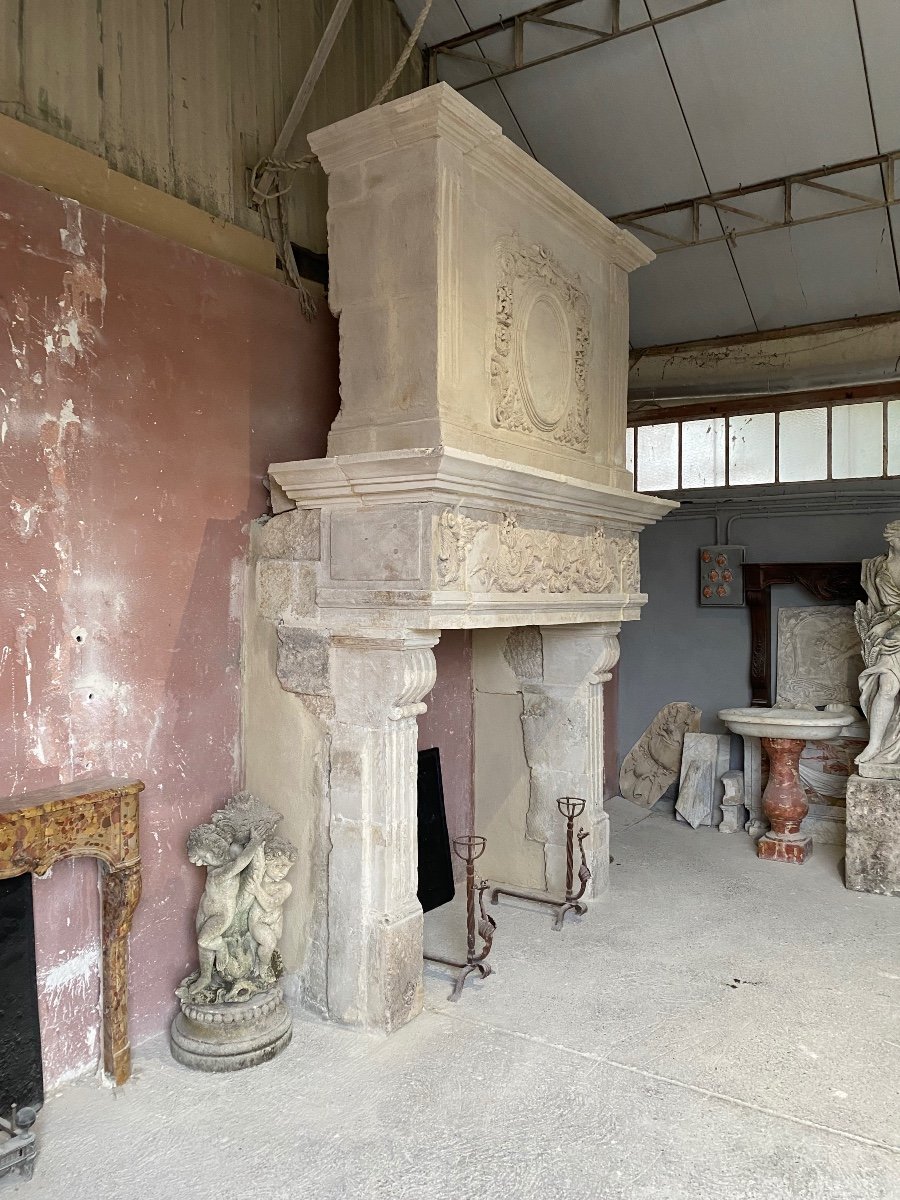 Renaissance Fireplace In Moselle Stone-photo-2