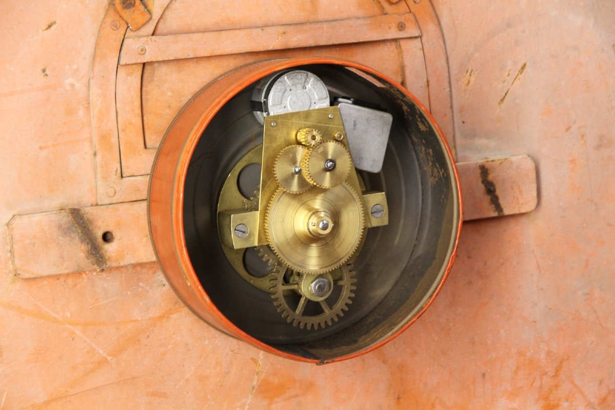 Antique Working Tower Clock Dial With Gold Leaf Plated Hands. 100 Cm Diameter-photo-5