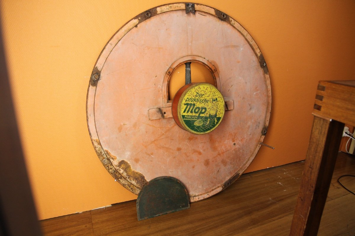 Antique Working Tower Clock Dial With Gold Leaf Plated Hands. 100 Cm Diameter-photo-7