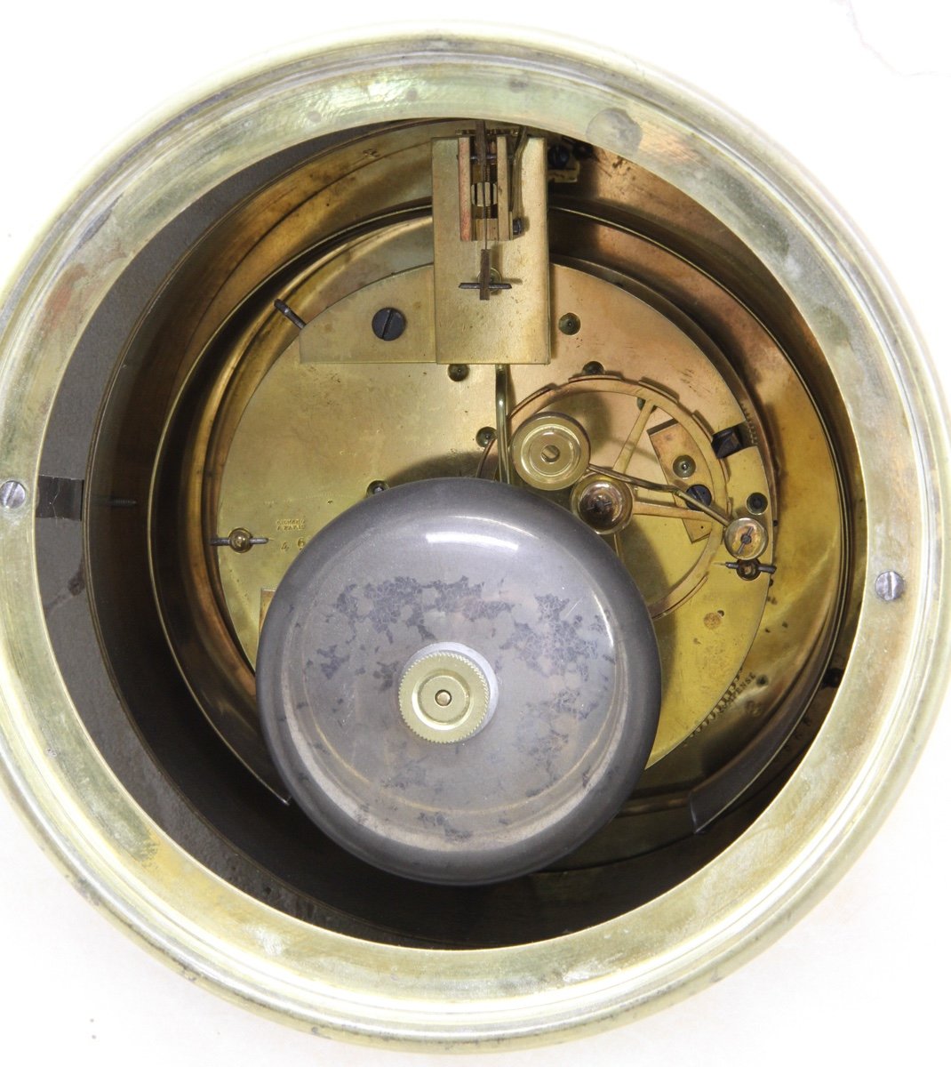 White Marble Pendulum With Bourdon Barometer-photo-4