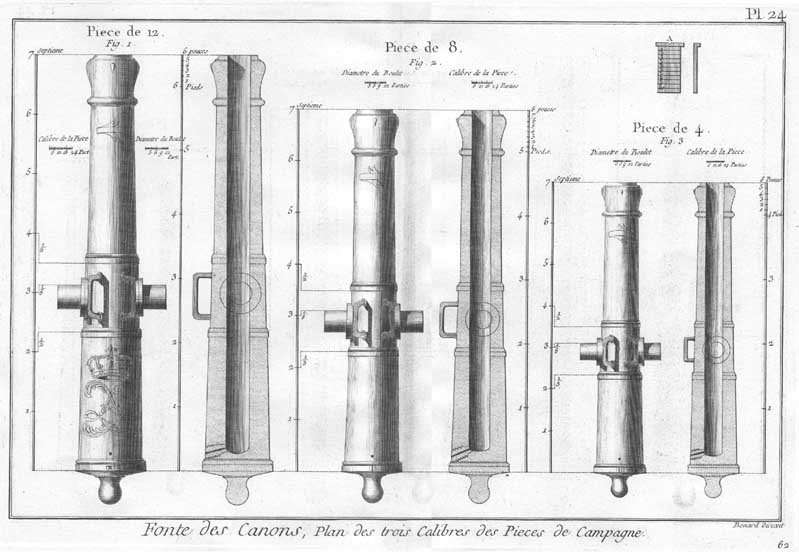 5 Framed Engravings Of 18th Century Cannons-photo-7